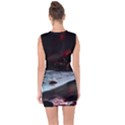 Artistic Creepy Dark Evil Fantasy Halloween Horror Psychedelic Scary Spooky Lace Up Front Bodycon Dress View2