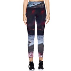 Artistic Creepy Dark Evil Fantasy Halloween Horror Psychedelic Scary Spooky Pocket Leggings  by Sarkoni