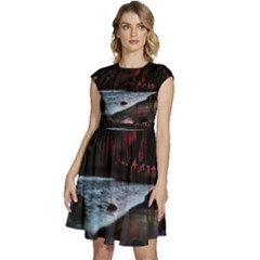 Artistic Creepy Dark Evil Fantasy Halloween Horror Psychedelic Scary Spooky Cap Sleeve High Waist Dress by Sarkoni