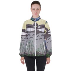 Illustration Anime Cartoon My Neighbor Totoro Women s High Neck Windbreaker by Sarkoni