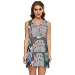 Illustration Anime Cartoon My Neighbor Totoro Tiered Sleeveless Mini Dress by Sarkoni