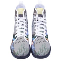 Illustration Anime Cartoon My Neighbor Totoro Men s High-top Canvas Sneakers by Sarkoni