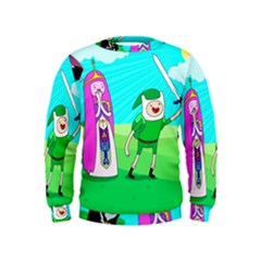 Adventure Time The Legend Of Zelda Parody Kids  Sweatshirt by Sarkoni