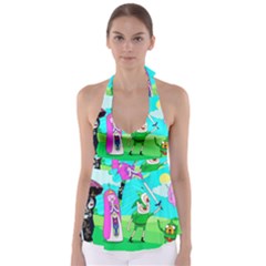 Adventure Time The Legend Of Zelda Parody Tie Back Tankini Top by Sarkoni