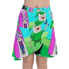 Adventure Time The Legend Of Zelda Parody Chiffon Wrap Front Skirt by Sarkoni