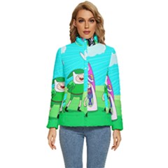 Adventure Time The Legend Of Zelda Parody Women s Puffer Bubble Jacket Coat by Sarkoni