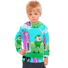 Adventure Time The Legend Of Zelda Parody Kids  Hooded Pullover by Sarkoni