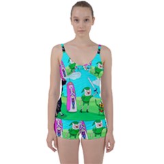 Adventure Time The Legend Of Zelda Parody Tie Front Two Piece Tankini by Sarkoni