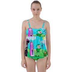 Adventure Time The Legend Of Zelda Parody Twist Front Tankini Set by Sarkoni