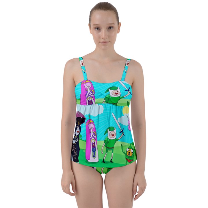 Adventure Time The Legend Of Zelda Parody Twist Front Tankini Set