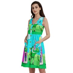 Adventure Time The Legend Of Zelda Parody Sleeveless Dress With Pocket by Sarkoni