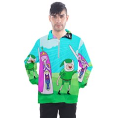 Adventure Time The Legend Of Zelda Parody Men s Half Zip Pullover by Sarkoni