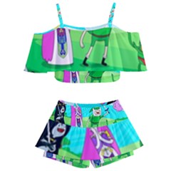 Adventure Time The Legend Of Zelda Parody Kids  Off Shoulder Skirt Bikini by Sarkoni