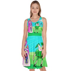 Adventure Time The Legend Of Zelda Parody Knee Length Skater Dress With Pockets by Sarkoni