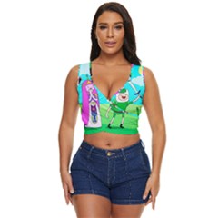 Adventure Time The Legend Of Zelda Parody Women s Sleeveless Wrap Top by Sarkoni