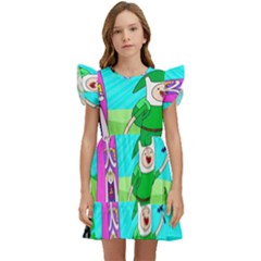 Adventure Time The Legend Of Zelda Parody Kids  Winged Sleeve Dress by Sarkoni