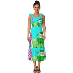 Adventure Time The Legend Of Zelda Parody Tie-strap Tiered Midi Chiffon Dress by Sarkoni