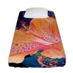 Abstract Art Artistic Bright Colors Contrast Flower Nature Petals Psychedelic Fitted Sheet (single Size) by Sarkoni