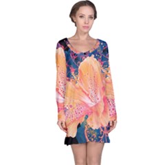 Abstract Art Artistic Bright Colors Contrast Flower Nature Petals Psychedelic Long Sleeve Nightdress by Sarkoni