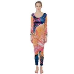 Abstract Art Artistic Bright Colors Contrast Flower Nature Petals Psychedelic Long Sleeve Catsuit by Sarkoni