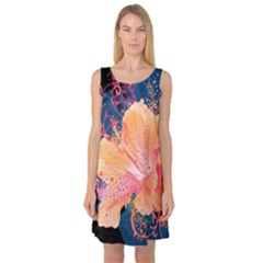 Abstract Art Artistic Bright Colors Contrast Flower Nature Petals Psychedelic Sleeveless Satin Nightdress by Sarkoni