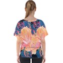 Abstract Art Artistic Bright Colors Contrast Flower Nature Petals Psychedelic V-Neck Dolman Drape Top View2