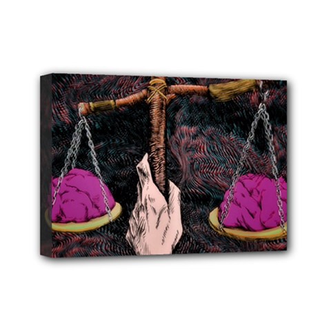 Jujutsu Kaisen Heart Design Heart Psychedelic Anime Hands Mini Canvas 7  x 5  (Stretched)