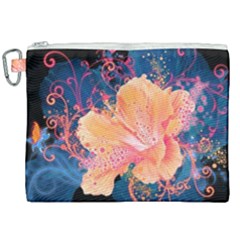 Abstract Art Artistic Bright Colors Contrast Flower Nature Petals Psychedelic Canvas Cosmetic Bag (xxl) by Sarkoni