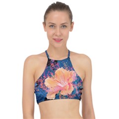 Abstract Art Artistic Bright Colors Contrast Flower Nature Petals Psychedelic Halter Bikini Top by Sarkoni