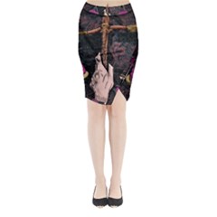 Jujutsu Kaisen Heart Design Heart Psychedelic Anime Hands Midi Wrap Pencil Skirt