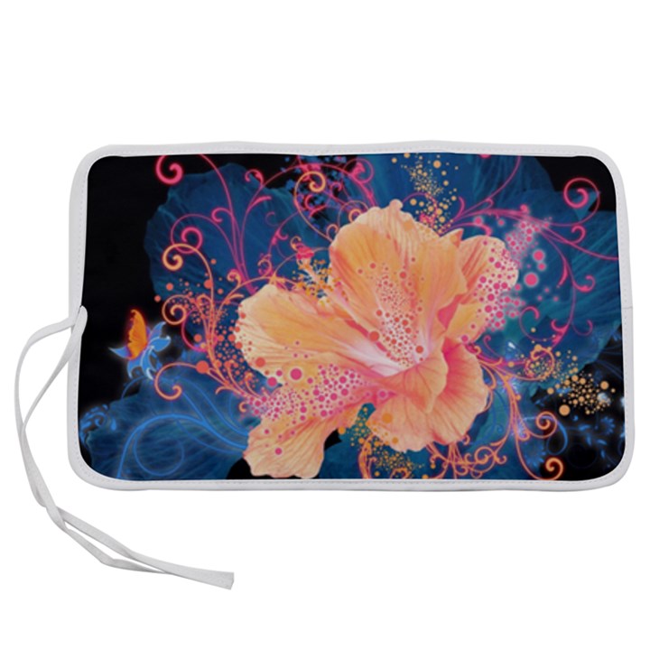 Abstract Art Artistic Bright Colors Contrast Flower Nature Petals Psychedelic Pen Storage Case (M)