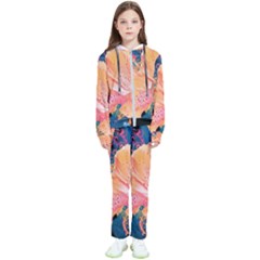 Abstract Art Artistic Bright Colors Contrast Flower Nature Petals Psychedelic Kids  Tracksuit by Sarkoni