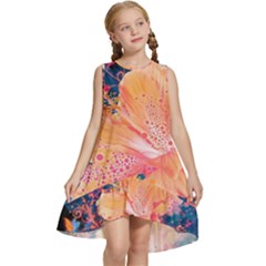 Abstract Art Artistic Bright Colors Contrast Flower Nature Petals Psychedelic Kids  Frill Swing Dress by Sarkoni