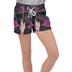 Jujutsu Kaisen Heart Design Heart Psychedelic Anime Hands Women s Velour Lounge Shorts