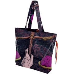 Jujutsu Kaisen Heart Design Heart Psychedelic Anime Hands Drawstring Tote Bag