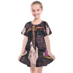 Jujutsu Kaisen Heart Design Heart Psychedelic Anime Hands Kids  Smock Dress by Sarkoni