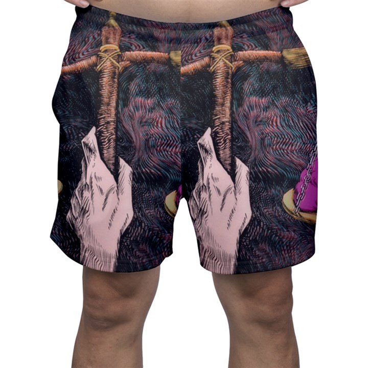 Jujutsu Kaisen Heart Design Heart Psychedelic Anime Hands Men s Shorts