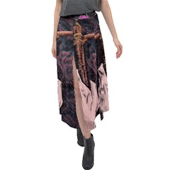 Jujutsu Kaisen Heart Design Heart Psychedelic Anime Hands Velour Split Maxi Skirt