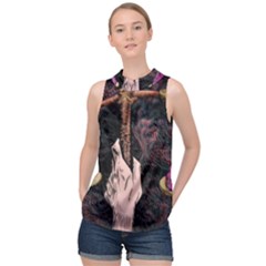 Jujutsu Kaisen Heart Design Heart Psychedelic Anime Hands High Neck Satin Top