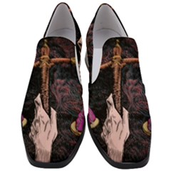 Jujutsu Kaisen Heart Design Heart Psychedelic Anime Hands Women Slip On Heel Loafers