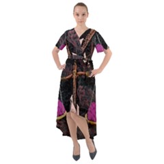 Jujutsu Kaisen Heart Design Heart Psychedelic Anime Hands Front Wrap High Low Dress