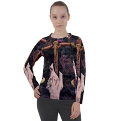 Jujutsu Kaisen Heart Design Heart Psychedelic Anime Hands Women s Long Sleeve Raglan T-Shirt