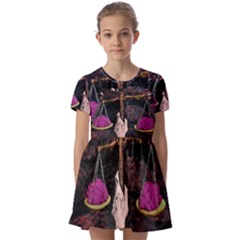 Jujutsu Kaisen Heart Design Heart Psychedelic Anime Hands Kids  Short Sleeve Pinafore Style Dress