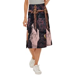 Jujutsu Kaisen Heart Design Heart Psychedelic Anime Hands Midi Panel Skirt