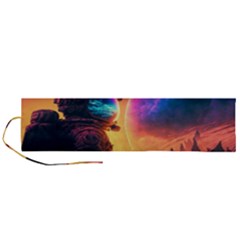 Illustration Trippy Psychedelic Astronaut Landscape Planet Mountains Roll Up Canvas Pencil Holder (l) by Sarkoni