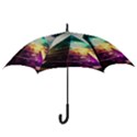 Tropical Forest Jungle Ar Colorful Midjourney Spectrum Trippy Psychedelic Nature Trees Pyramid Hook Handle Umbrellas (Large) View3