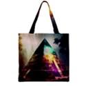 Tropical Forest Jungle Ar Colorful Midjourney Spectrum Trippy Psychedelic Nature Trees Pyramid Zipper Grocery Tote Bag View2