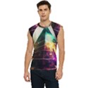 Tropical Forest Jungle Ar Colorful Midjourney Spectrum Trippy Psychedelic Nature Trees Pyramid Men s Raglan Cap Sleeve T-Shirt View1