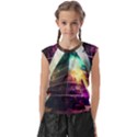 Tropical Forest Jungle Ar Colorful Midjourney Spectrum Trippy Psychedelic Nature Trees Pyramid Kids  Raglan Cap Sleeve T-Shirt View1