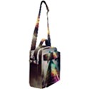 Tropical Forest Jungle Ar Colorful Midjourney Spectrum Trippy Psychedelic Nature Trees Pyramid Crossbody Day Bag View2